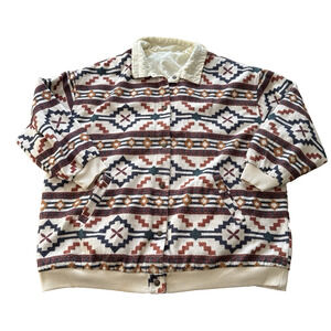 Vintage Climate Zone Reversible Aztec Western Windbreaker Jacket Unisex 22/24